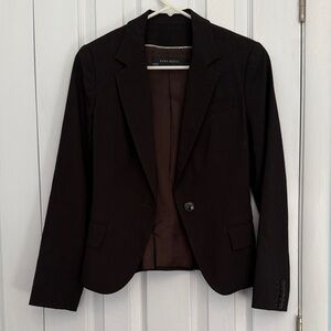 Zara Basic Brown Blazer and Pants Suit